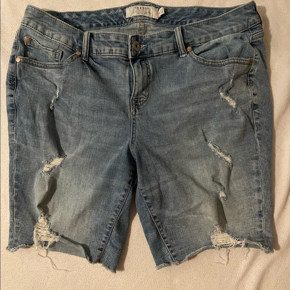 Torrid Distressed Bermuda Shorts
